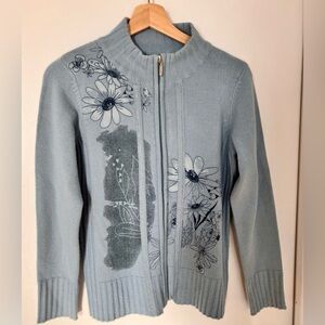 Floral print Women's Sweater - Blue